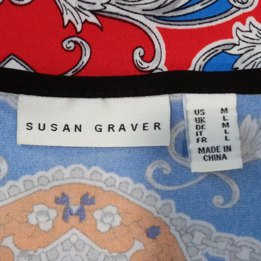 💋Susan Graver💋 - Multicolor Mandala Print Cold Shoulder Top
